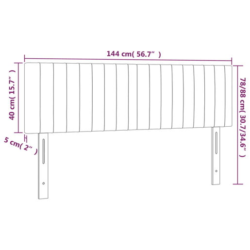 vidaXL Cabeceira cama 2 pcs tecido 72x5x7888 cm cinzento-acastanhado
