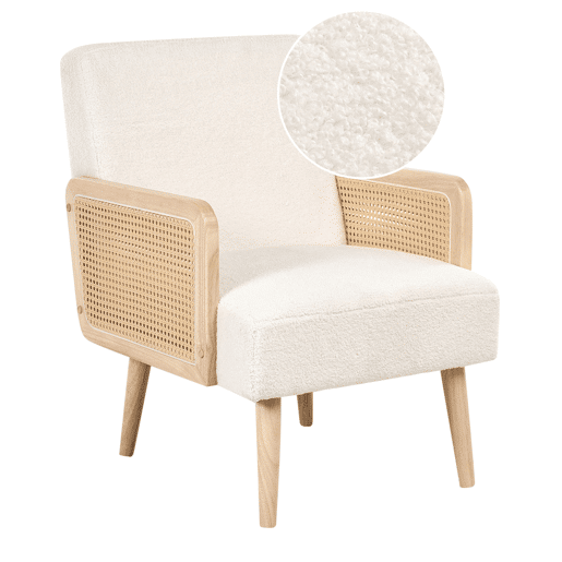 Poltrona HOJBY Bouclé Branco creme