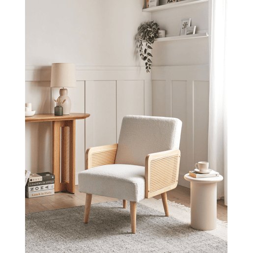 Poltrona HOJBY Bouclé Branco creme