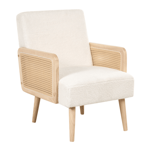 Poltrona HOJBY Bouclé Branco creme
