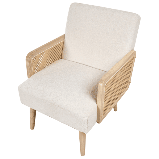 Poltrona HOJBY Bouclé Branco creme