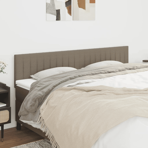 vidaXL Cabeceira cama 2 pcs tecido 90x5x7888 cm cinzento-acastanhado