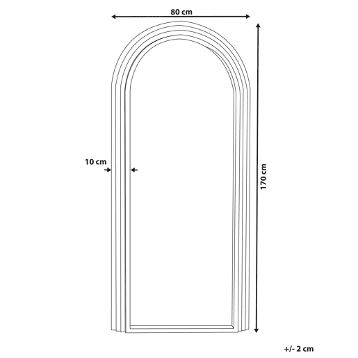 Espelho DIJON 80 cm 170 cm Madeira Branco creme