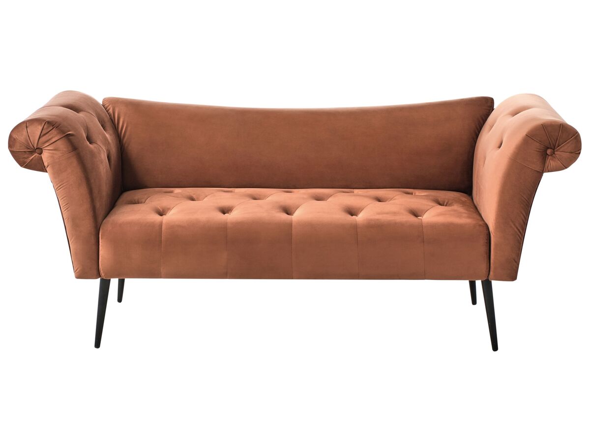 Beliani Chaise longue Terciopelo NANTILLY Dorado