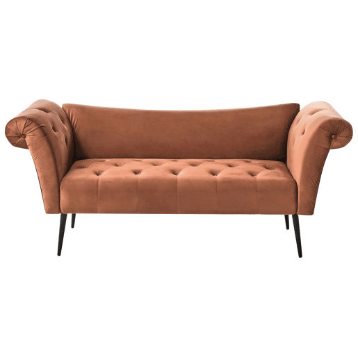 Chaise longue NANTILLY Veludo Castanho dourado
