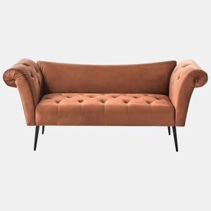 Chaise longue NANTILLY Veludo Castanho dourado