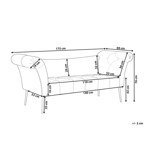 Chaise longue NANTILLY Veludo Castanho dourado