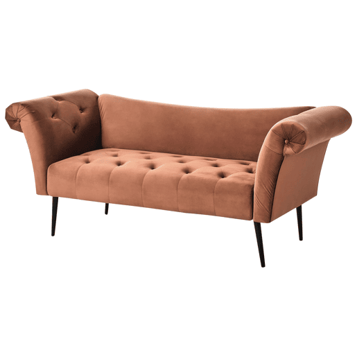 Chaise longue NANTILLY Veludo Castanho dourado