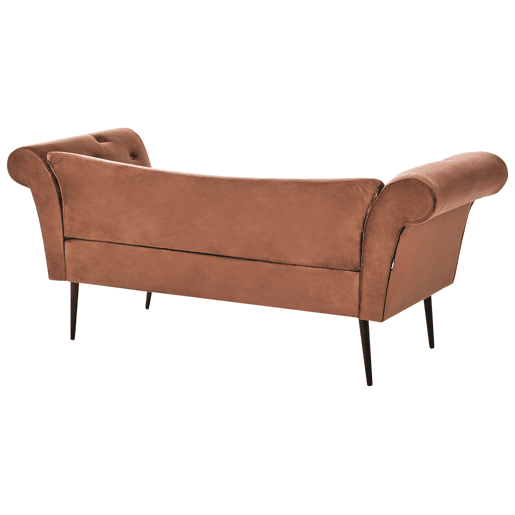 Chaise longue NANTILLY Veludo Castanho dourado
