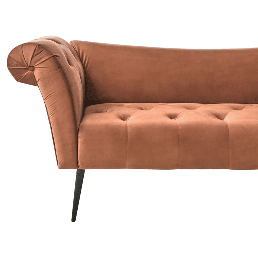 Chaise longue NANTILLY Veludo Castanho dourado