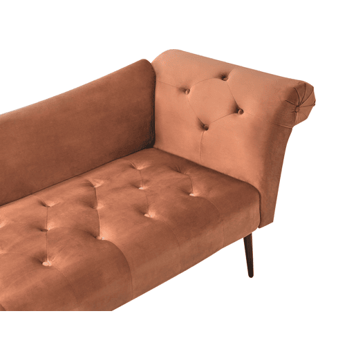 Chaise longue NANTILLY Veludo Castanho dourado