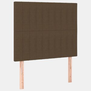 vidaXL Cabeceira 90x5x118128 cm Tecido Castanho Escuro