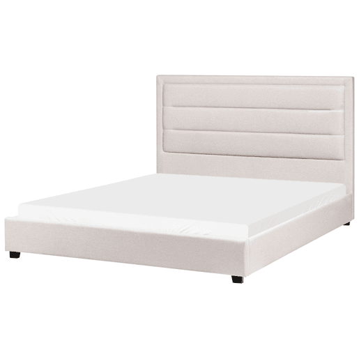Cama Tecido ROUEN 160 x 200 cm Creme claro