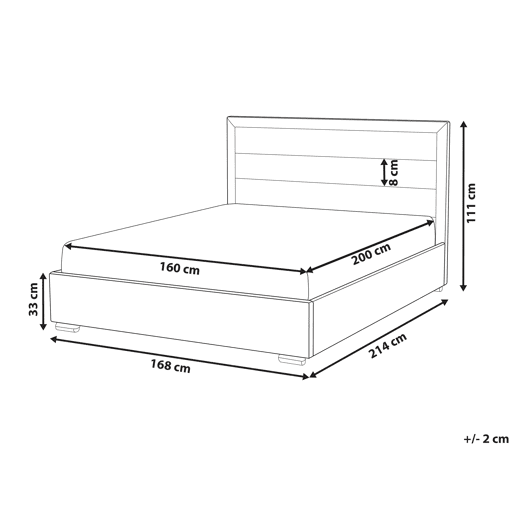 Cama Tecido ROUEN 160 x 200 cm Creme claro