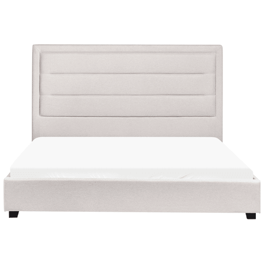 Cama Tecido ROUEN 160 x 200 cm Creme claro