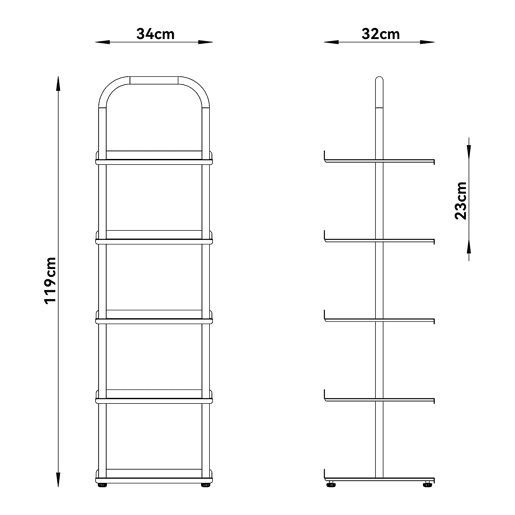 Sapateira Poytya para 5 pares Aço 96 x 34 x 32 cm Antracite en.casa