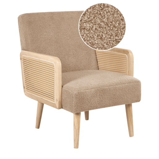 Poltrona HOJBY Bouclé Cor de areia