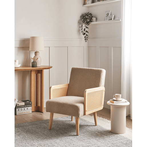 Poltrona HOJBY Bouclé Cor de areia