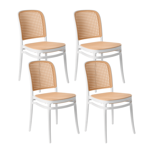 Conjunto de 4 cadeiras de jantar PLOSE BrancoCreme Conjunto de 4 cadeiras de jantar PLOSE BrancoCreme