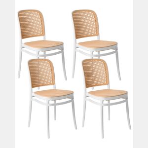 Conjunto de 4 cadeiras de jantar PLOSE BrancoCreme