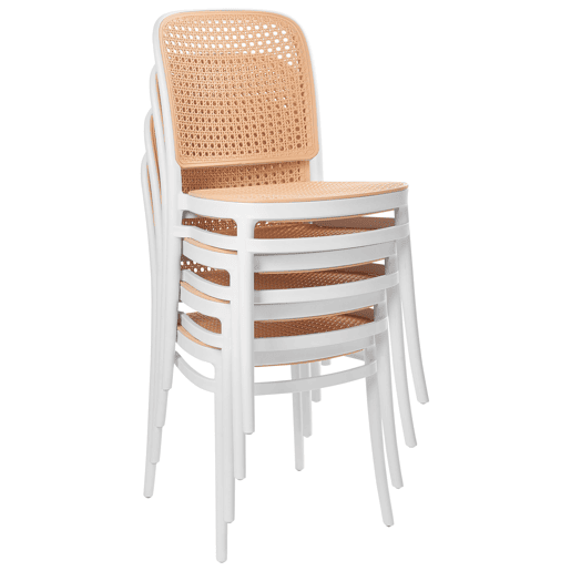 Conjunto de 4 cadeiras de jantar PLOSE BrancoCreme Conjunto de 4 cadeiras de jantar PLOSE BrancoCreme