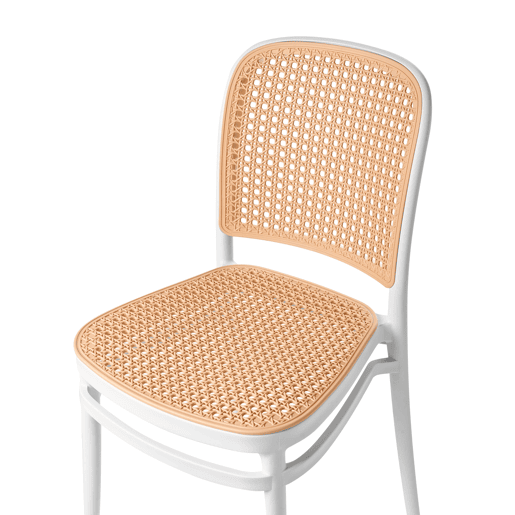 Conjunto de 4 cadeiras de jantar PLOSE BrancoCreme Conjunto de 4 cadeiras de jantar PLOSE BrancoCreme
