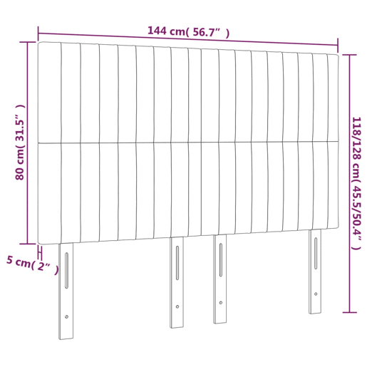 vidaXL Cabeceira Cinza Escuro 144x5x118128 cm Tecido