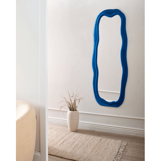 Espelho BEAUNE 56 cm 160 cm Veludo Azul