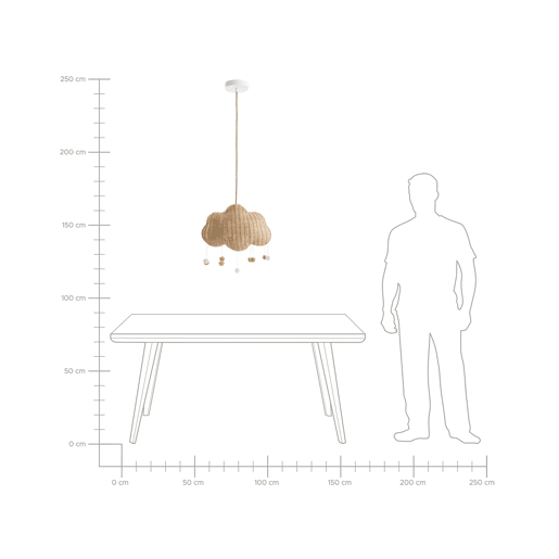 Candeeiro suspenso ONON Rattan Nuvem Natural