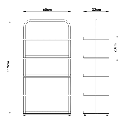 Sapateira Poytya para 10 pares aço 119x60x32cm - Antracite en.casa