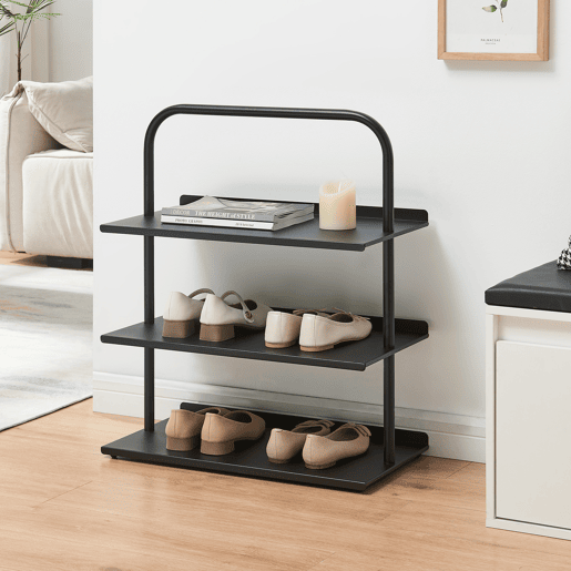 Sapateira Poytya para 6 pares aço 73 x 60 x 32 cm Preto en.casa