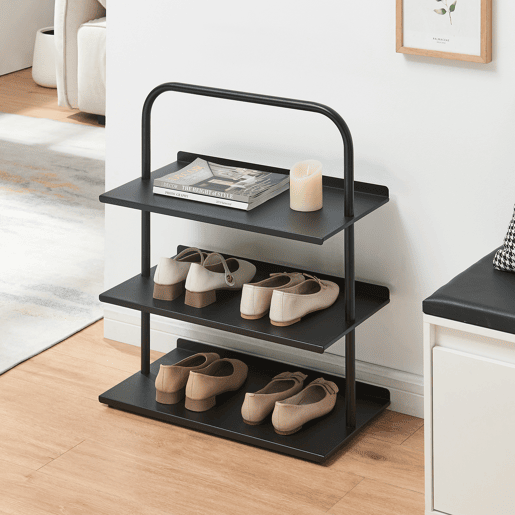 Sapateira Poytya para 6 pares aço 73 x 60 x 32 cm Preto en.casa