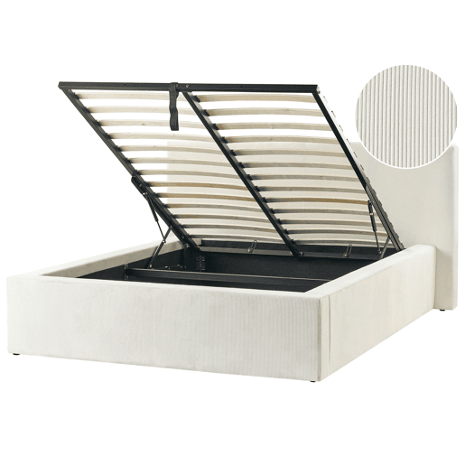 Cama baú Bombazine LILLEBONNE 140 x 200 cm Creme claro