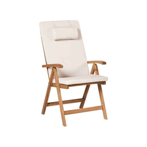 Conjunto de refeições de jardim 6 lugares JAVA PREMIUM Madeira de acácia Creme claro