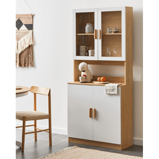 Armário com vitrine CYGNET 80 cm Branco Armário com vitrine CYGNET 80 cm Branco