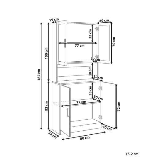 Armário com vitrine CYGNET 80 cm Branco Armário com vitrine CYGNET 80 cm Branco