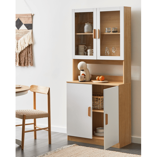 Armário com vitrine CYGNET 80 cm Branco Armário com vitrine CYGNET 80 cm Branco