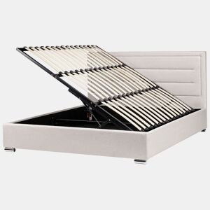 Cama baú Tecido ROUEN 180 x 200 cm Creme claro