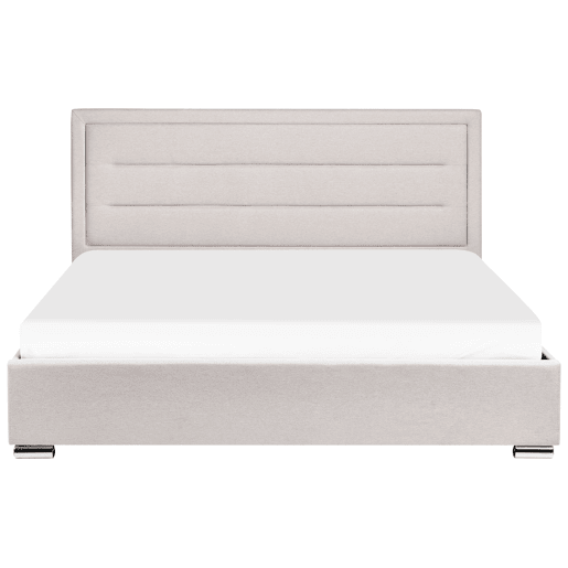 Cama baú Tecido ROUEN 180 x 200 cm Creme claro