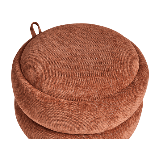 Pufe com arrumação HAWLEY Chenille Castanho dourado 40 cm 40 cm 41 cm