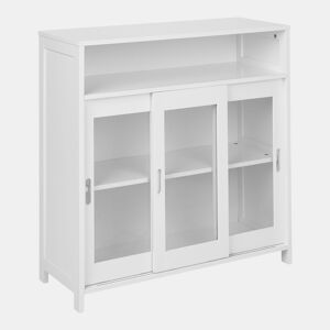 Armário com vitrine CRABTREE 86 cm Branco