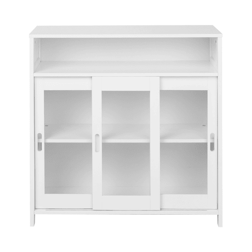 Armário com vitrine CRABTREE 86 cm Branco