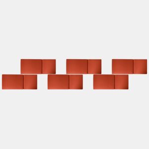 Conjunto de 6 almofadas de encosto JAVAAMANTEA PREMIUM 50 x 70 cm Vermelho