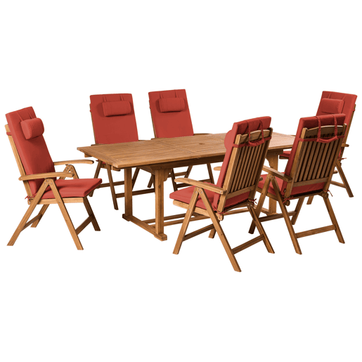 Conjunto de 6 almofadas de encosto JAVAAMANTEA PREMIUM 50 x 70 cm Vermelho