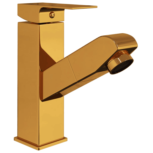 vidaXL Torneira extraível p lavatório casa de banho 157x172mm dourado