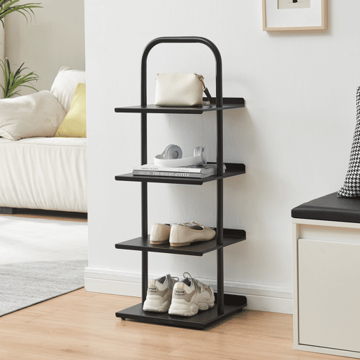 Sapateira Poytya para 4 pares aço 96 x 34 x 32 cm Preto en.casa