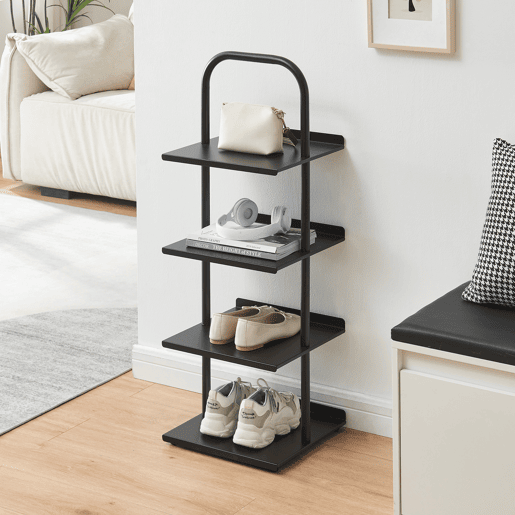 Sapateira Poytya para 4 pares aço 96 x 34 x 32 cm Preto en.casa