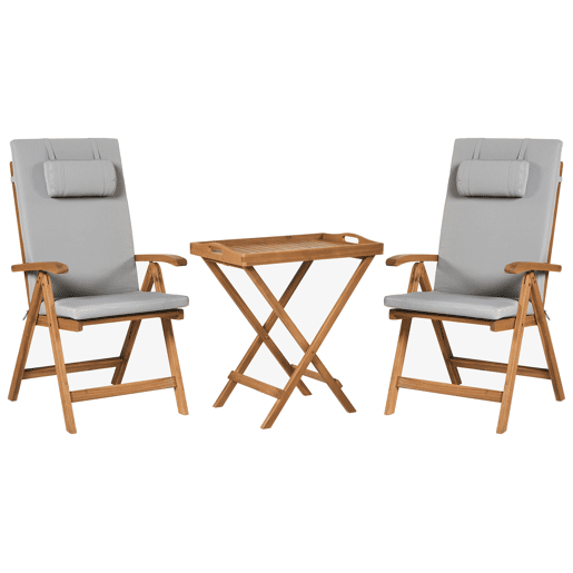 Conjunto de 2 almofadas de encostoassento JAVAAMANTEA PREMIUM 50 x 70 cm Cinzento claro