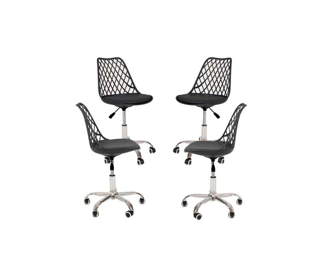 Pack 4 sillas mima office - negro