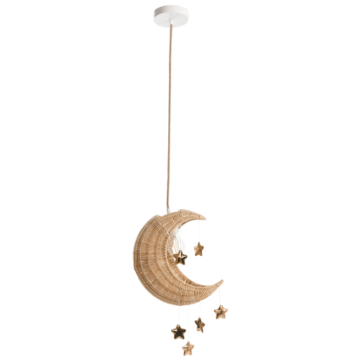 Candeeiro suspenso ORCHON Rattan Lua Natural Candeeiro suspenso ORCHON Rattan Lua Natural